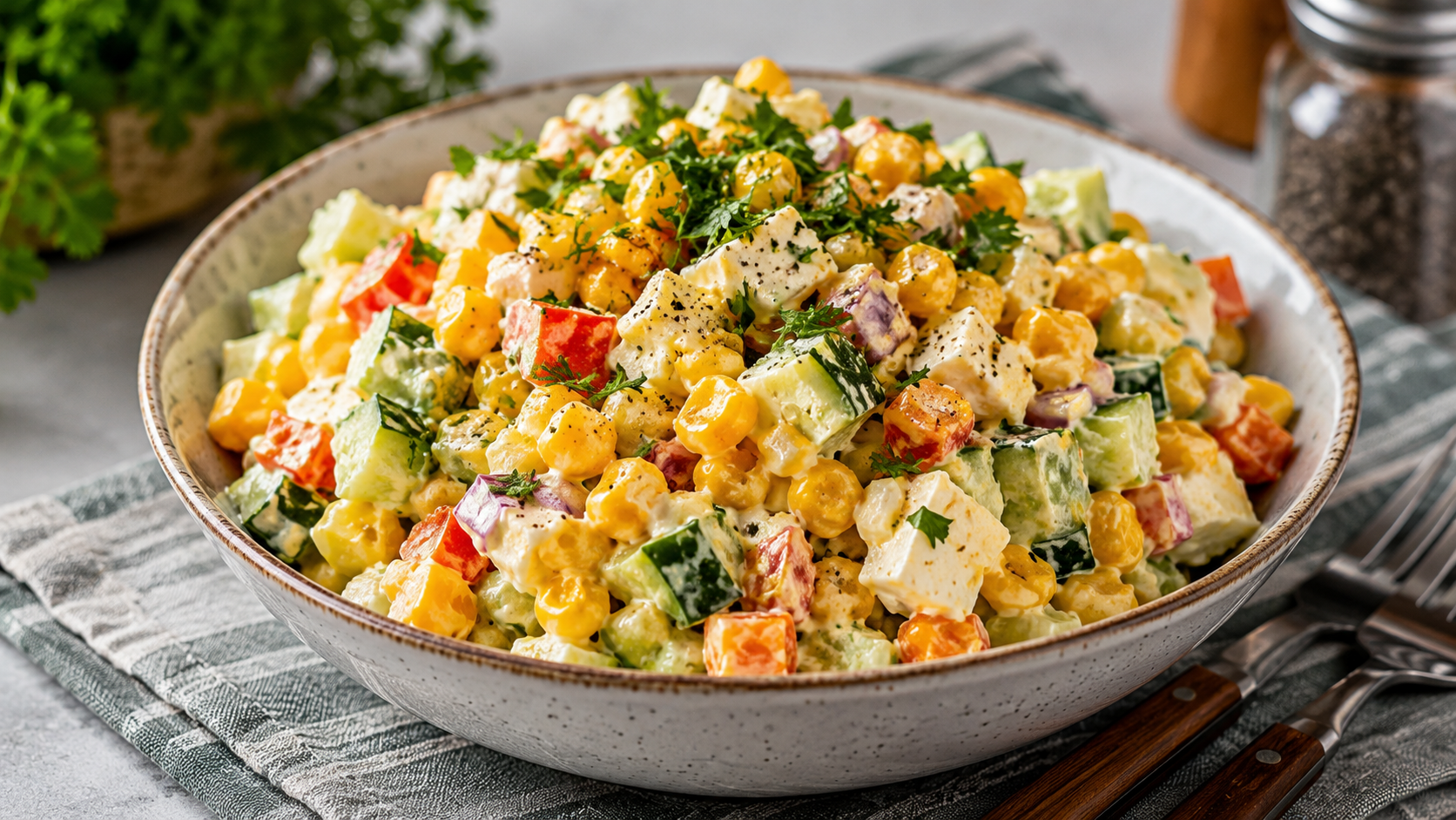 рецепт салата с кукурузой и курицей